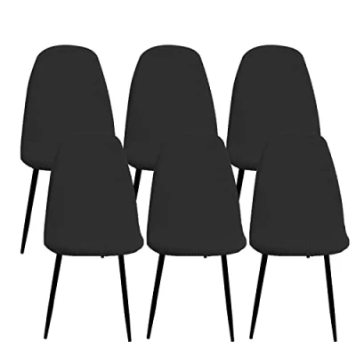 Abbildung von Jaotto Stuhlhussen 6er Set Strech, Esszimmerstühle Bezug Universal Waschbar Abnehmbare,Elegante Stuhlbezug Stuhlabdeckung Antirutsch, Küchenstühle für Büro Esszimmer Wohnzimmer,Diagonale Schwarz