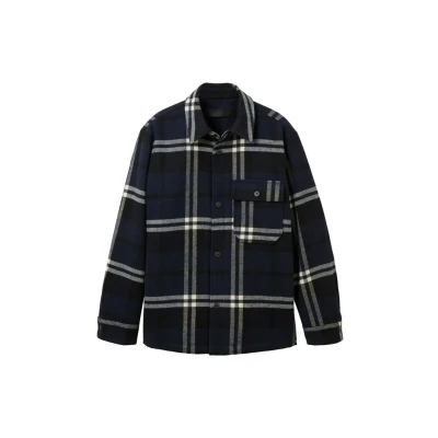 Abbildung von TOM Tailor Denim MIT Karomuster Leichte Jacke, Herren, Größe: XXL, Black navy white check