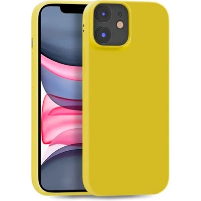 Abbildung von MyGadget Hülle kompatibel mit iPhone 11 robuste Handyhülle TPU Case Slim Silikonhülle Back Cover Kratzfest Schutzhülle matt Gelb