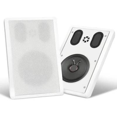 Abbildung von Pronomic FLS 540E WH Flatpanel Wandlautsprecher Boxen Paar (HiFi Flachlautsprecher, 2 Wege Box, 5,25&quot;/133mm Woofer, 1,2&quot;/30mm Tweeter, 30/60 Watt (RMS/Peak), Polklemmen Anschluss) weiß