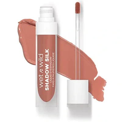 Abbildung von wet n wild Shadow Silk Liquid Eyeshadow, Hochpigmentierter Flüssig Lidschatten mit Schimmerfinish, Schnell Trocknend, Einfaches Auftragen Stiftapplikator, Farbton Neutral Terra