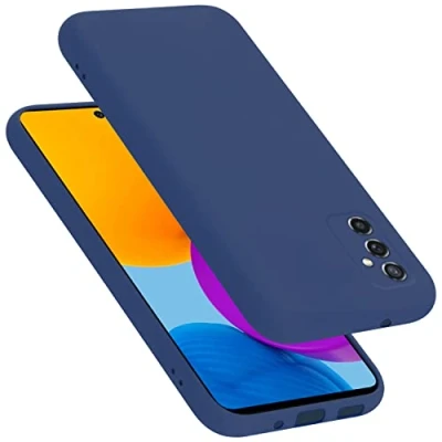 Abbildung von Cadorabo Hülle kompatibel mit Samsung Galaxy M52 5G Silikon Handyhülle für Case aus flüssigem stoßfeste dünne TPU Schutzhülle Liquid BLAU