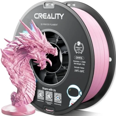 Abbildung von Creality PETG Filament 1.75mm, Hohe Präzision, Starke Zähigkeit, Geruchlos, Besserer Fluss, 1kg 3D Drucker Filament, 1.75mm Maßgenauigkeit +/ 0.03mm, Rosa