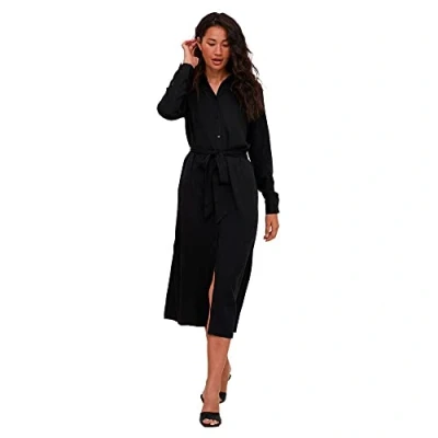 Abbildung von Vila Damen Vimorose L/S Long Dress/Su Noos Dress, Schwarz, 40 EU