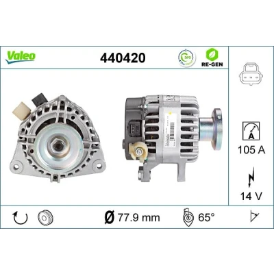 Abbildung von VALEO 440420 Lichtmaschine 14V 105A FORD: Focus 2 Schrägheck, Kombi, C Max