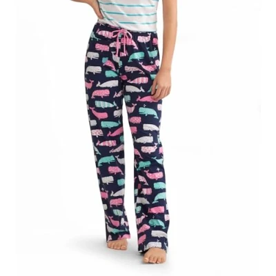 Abbildung von Hatley Damen Women&#039;s Jersey Pants Pyjama Bottoms Pyjamahose, Nautische Wale, 38