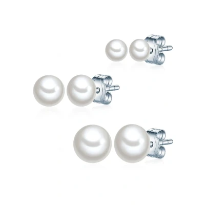 Abbildung von Valero Pearls 3ER SET Ohrringe, Damen, Größe: One Size, Silber