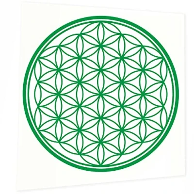 Abbildung von INDIGOS UG Aufkleber Autoaufkleber JDM Die Cut Blume des Lebens Baum 150x150mm grün Heckscheibe Heckscheibenaufkleber Sticker Tuning Boot Auto Laptop LKW