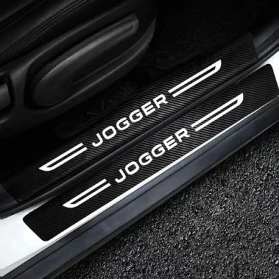 Abbildung von 4 Stück Auto Einstiegsleisten Schutz Aufkleber für Dacia Jogger, Kohlefaser Türschweller Trittschutz Lackschutzfolie
