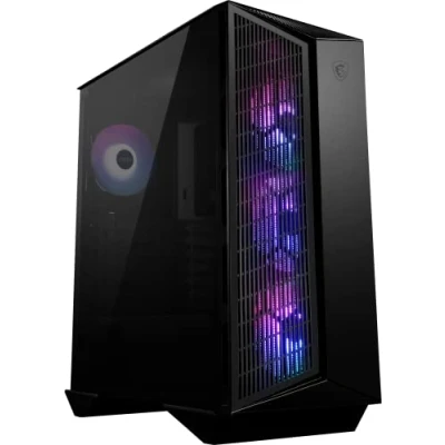 Abbildung von MSI MPG GUNGNIR 111R Mid Tower ATX Gehäuse (2X USB 3.1 Anschluss, 4X 120mm A RGB Fan im Lieferumfang, schwarz, RGB)