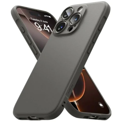 Abbildung von Ringke Onyx Case Kompatibel mit iPhone 16 Pro Max Hülle, [Fester Griff] rutschfest Schlankes Slim Fit Einzigartige Textur TPU Robuste Stoßfeste Anti Kratzer Handyhülle Gray