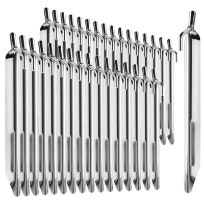 Abbildung von com four® 32x Zelt Heringe aus Stahl robuste Erdnägel in V Form für Camping und Outdoor ideal normalen Boden 235mm Profil