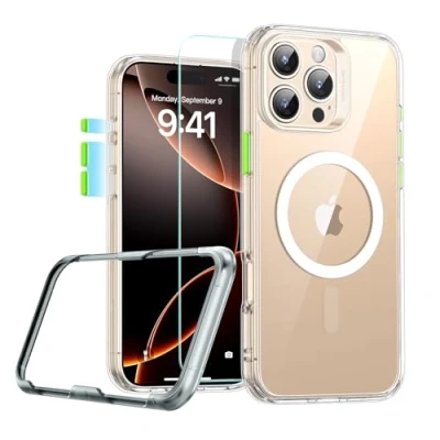 Abbildung von ESR für iPhone 16 Hülle (4 in 1) Set, Transparente Matte mit Displayschutzfolie, Kompatibel MagSafe, Militärnorm Schutz, Classic Serie, Klar