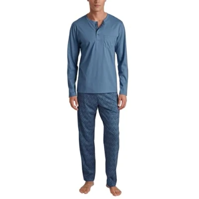 Abbildung von Calida Imprint LANG Pyjama, Herren, Größe: Small, Coronet blue