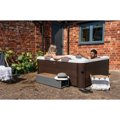 Abbildung von MSpa PureHaven aufblasbarer Whirlpool 160x160x65cm für 6 Personen 120 Massagedüsen Heizung App Steue