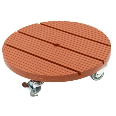Abbildung von hrb Pflanzenroller WPC Rolluntersetzer Blumenroller witterungsbestaendig 80 kg Tragkraft