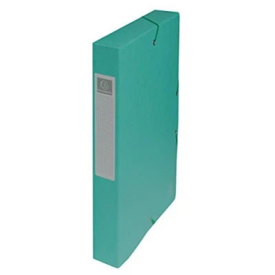 Abbildung von Exacompta 50403E 8er Pack Premium Sammelboxen Aufgebaut mit Gummizug 40 mm breit aus extra starkem Colorspan Karton Rückenschild für DIN A4 Archivbox Heftbox Dokumentenbox Sammelmappe grün