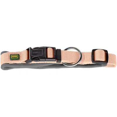 Abbildung von HUNTER Hundehalsung NEOPREN Vario Plus, Farbe: pfirsich/grau, strapazierfähiges Nylon, weiche Neoprenpolsterung, stufenlos verstellbar, mit Zugentlastung, pflegeleicht, komfortabel, Größe: XS S/1,5