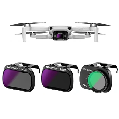 Abbildung von NEEWER 3er Pack ND Filterset, mehrfach beschichtetes optisches HD Glas, ND8+ND16+CPL Filter, kompatibel mit DJI Mavic Mini, Mini 2, SE, 2SE
