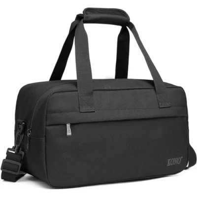 Abbildung von KONO Reisetasche Weekender Tasche 40x20x25 Ryanair Handgepäck Unisex Gym Henkeltasche 20L (Schwarz)