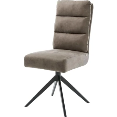 Abbildung von Drehstuhl Pela Flex Mikrofaser Taupe Vintage Kreuzgestell breit Schwarz 360 drehbar Wippfunktion Taschenfederkern