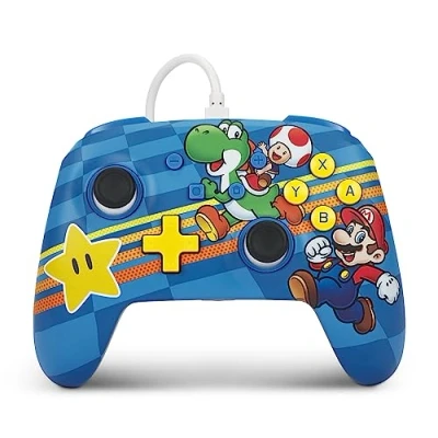 Abbildung von Verbesserter Kabelgebundener PowerA Controller für Nintendo Switch Mushroom Kingdom Freunde, Gamepad, Game Controller, Offiziell Lizenziert