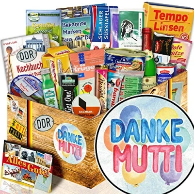 Abbildung von Danke Mutti/Geburtstag Ideen Geschenk/Spezialitäten DDR Paket