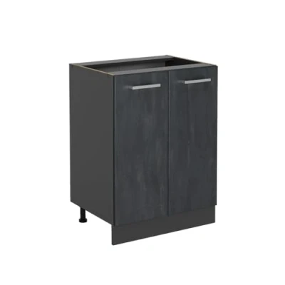 Abbildung von Vicco Küchenunterschrank R Line, Schwarz Beton/Anthrazit, 60 cm ohne Arbeitsplatte