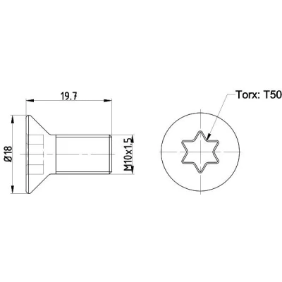 Abbildung von TEXTAR TPM0016 Schraube, Bremsscheibe FORD: MONDEO 4, 4 Turnier
