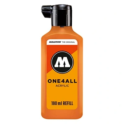 Abbildung von Molotow ONE4ALL Refill Acryl, Farbe 218 neon orange floureszierend 180 ml, Nachfülltinte für Permanentmarker