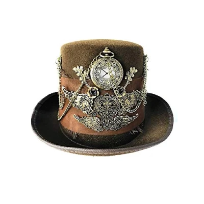 Abbildung von Metamorph Kostüm Aristokrat Steampunk Hut, Zylinder mit Taschenuhr, Ketten und weiteren Accessoires