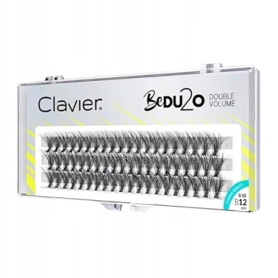 Abbildung von Clavier Künstliche Wimpern in Büscheln BeDu2o Double Volumen einem Büschel Verschiedene Längen von 8 bis 14 mm Ultravolumen, für einen perfekten Look (12MM)