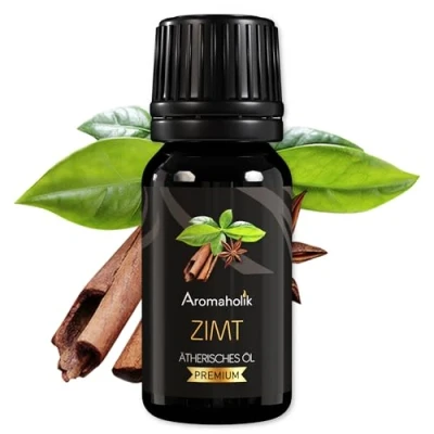 Abbildung von Aromaholik Zimtöl BIO 100% naturrein Ätherische Öle für Diffuser &amp; Aroma Zertifiziertes ätherisches Öl aus Indien Cinnamon Essential Oils 10ml Sauna Massage