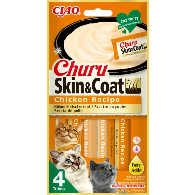 Abbildung von Inaba Churu Puree Skin &amp; Coat Katzensnack Huhn