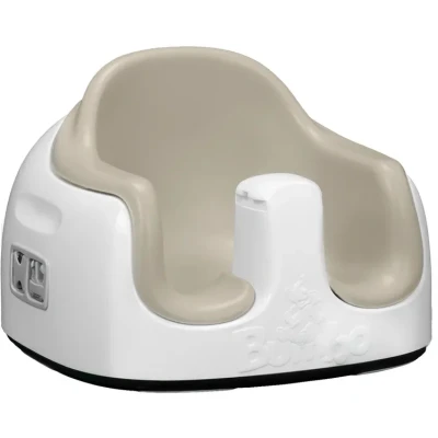 Abbildung von Bumbo Sitzerhöhung mit abnehmbarem Tablett für Kleinkinder &amp; Babys zwischen 6 und 36 Monaten Babyschale Esszimmerstuhl Sicherheitsgurt Mehrzweck Babybodensitz Taupe