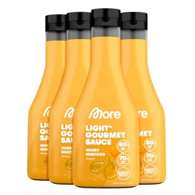 Abbildung von MORE Light Gourmet Sauce, Honey Mustard, 4 x 285 ml, kalorienreduzierte Soße, ohne Zuckerzusatz und unnötigem Fett