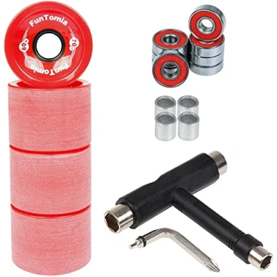Abbildung von FunTomia Longboard 4x Rollen 70x51mm 80A / 86A inkl. Mach1® Kugellager