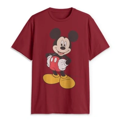 Abbildung von Disney Klassisches Mickey Mouse Herren T Shirt, volle Größe, Grafik, kurzärmelig, Cardinal, XL
