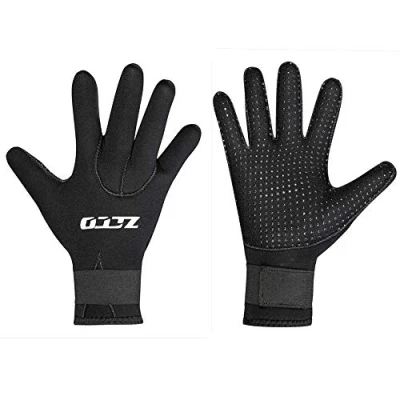 Abbildung von ZCCO 5mm Neopren Tauchhandschuhe,doppelschichtige Thermo Neoprenanzughandschuhe mit elastischem Handgelenk und rutschfesten Partikeln zum Tauchen,Surfen,Schnorcheln(ST 5mm,M)