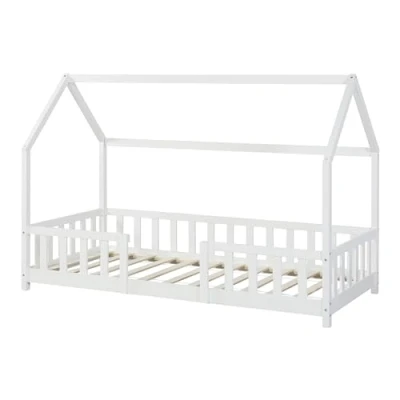 Abbildung von en.casa Kinderbett, »Sisimiut« Hausbett mit Matratze 90 x 200 cm Weiß