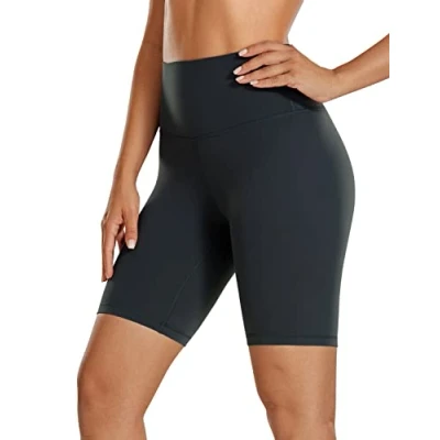 Abbildung von CRZ Yoga Womens Kurze Sporthose Laufshorts Sommer Radlerhose High Waist Fitness Shorts ButterLuxe 20cm Melanit 40