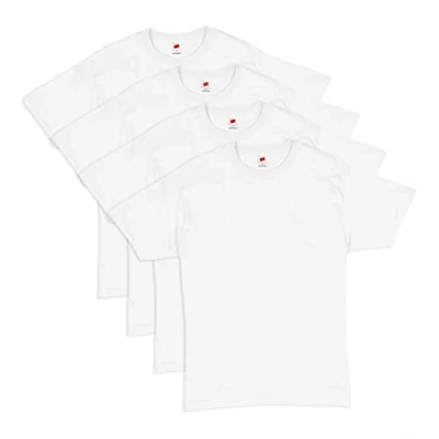 Abbildung von Hanes Herren Essentials t shirt met korte mouwen voordeelverpakking (4 pack) Comfortsoft stuks) / athletic shirts, Weiß, L EU