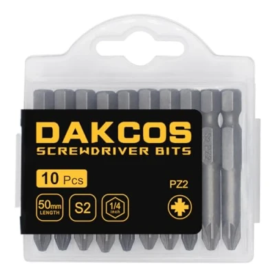 Abbildung von DAKCOS PZ2 Bit lang, Bits PZ2, Sortiment aus S2 (Länge: 50 mm, 10 Stück)