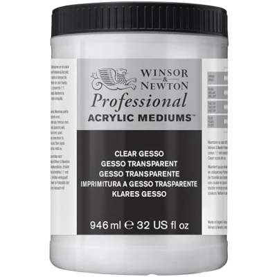 Abbildung von Winsor &amp; Newton 3054919 Klares Gesso, Grundierung für Acrylfarben, Ölfarben, Alkydfarben 946ml Topf