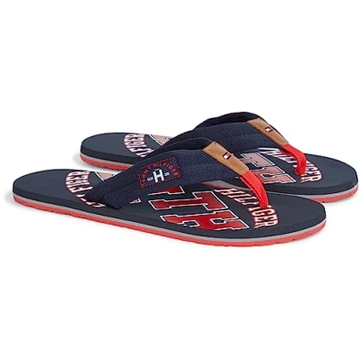 Abbildung von Tommy Hilfiger ESSENTIAL TH BEACH SANDAL Flip Flop Herren, Blau (MIDNIGHT), 41 EU