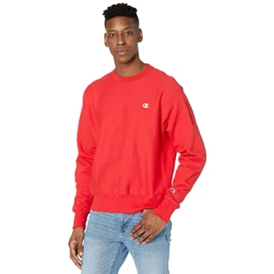 Abbildung von Champion Herren Reverse Weave Full Zip Hoodie Sweatshirt, Schwarz/Links Brust C Logo und Ärmelaufnäher, Large