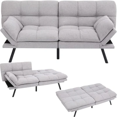Abbildung von Makika Relaxliege Schlafsofa Schlafcouch 3 Sitzer verstellbar Schlaffunktion Paul Grau