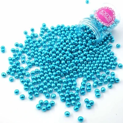Abbildung von Streusel Glück Schokokugeln Crispy mini blau metallic 75g perfekt für Geburtstag Plätzchen Torte Kuchen Cupcakes Muffins Cakepops