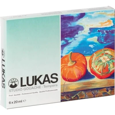 Abbildung von NERCHAU LUKAS STUDIO GOAUCHE Künstler Gouache in Premium Qualität Starter Set T6 mit 6 x 20 ml Aluminiumtuben im Kartonetui