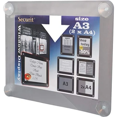Abbildung von Securit PFW A3 GY Fenster Plakatrahmen, DIN A3, grau